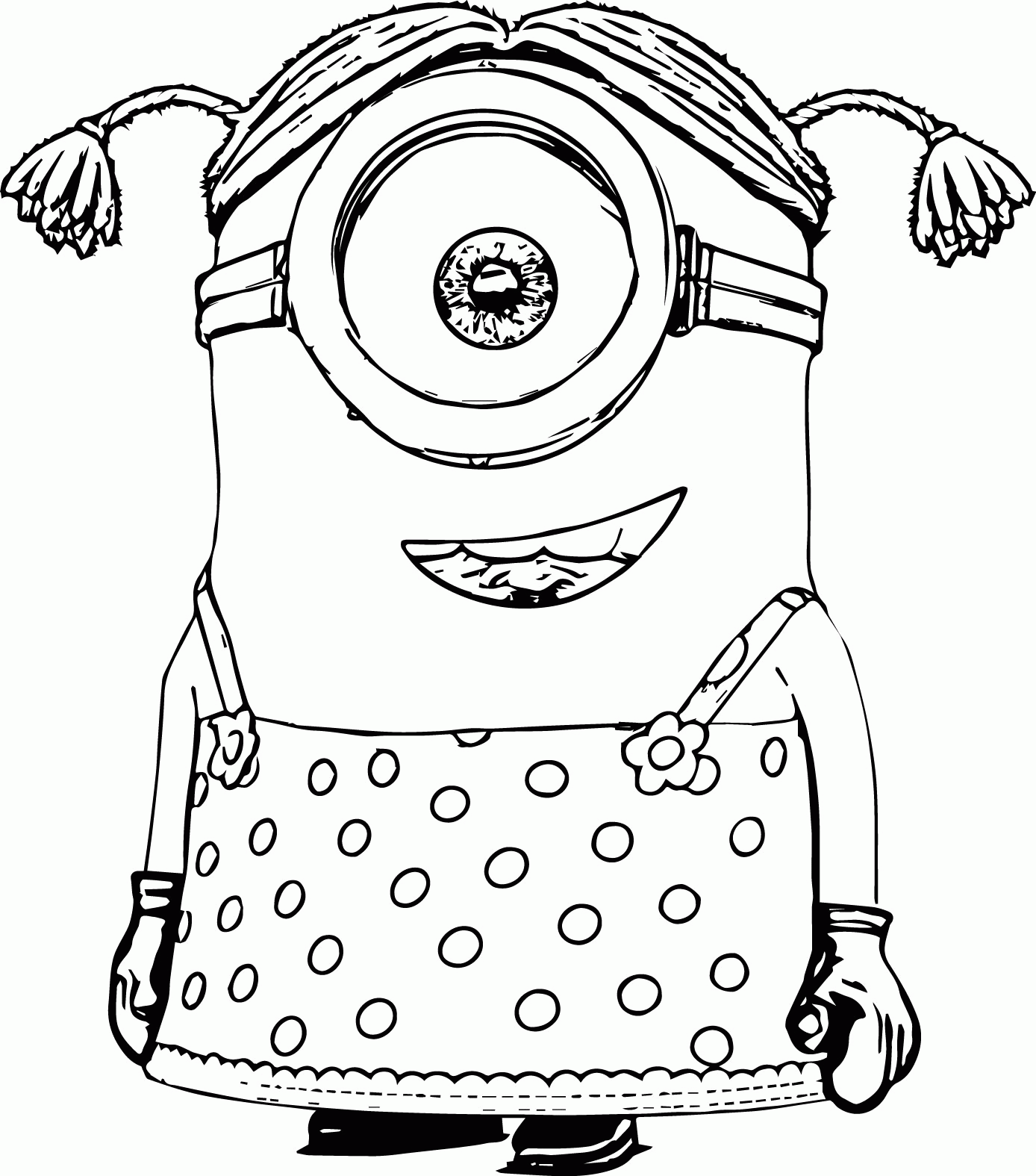 Cartoons_Minions_little_girl_coloring_page | Wecoloringpage