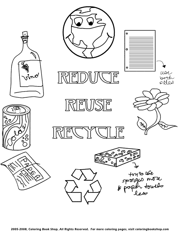 Recycling Coloring Pages For Kids - Coloring Home
