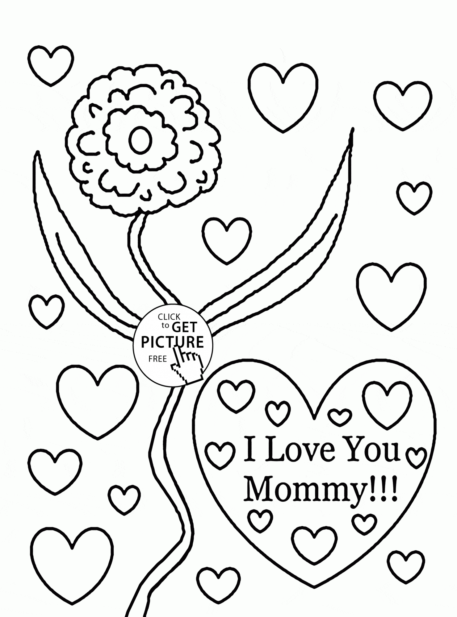 I Love You Mommy - Mother's Day coloring page for kids, coloring ...