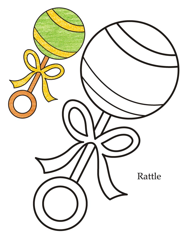 baby bottles and toys coloring pages - photo #22