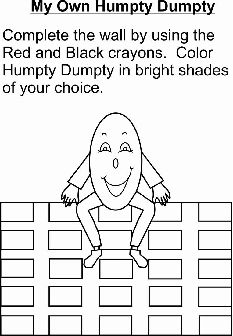 Humpty Dumpty Coloring Pages Free  Coloring Home