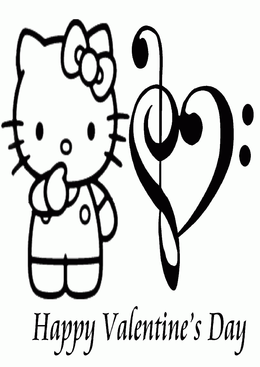 Free Printable Hello Kitty Valentines Day Coloring Pages | Best ...