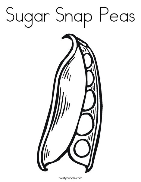 Sugar Snap Peas Coloring Page - Twisty Noodle