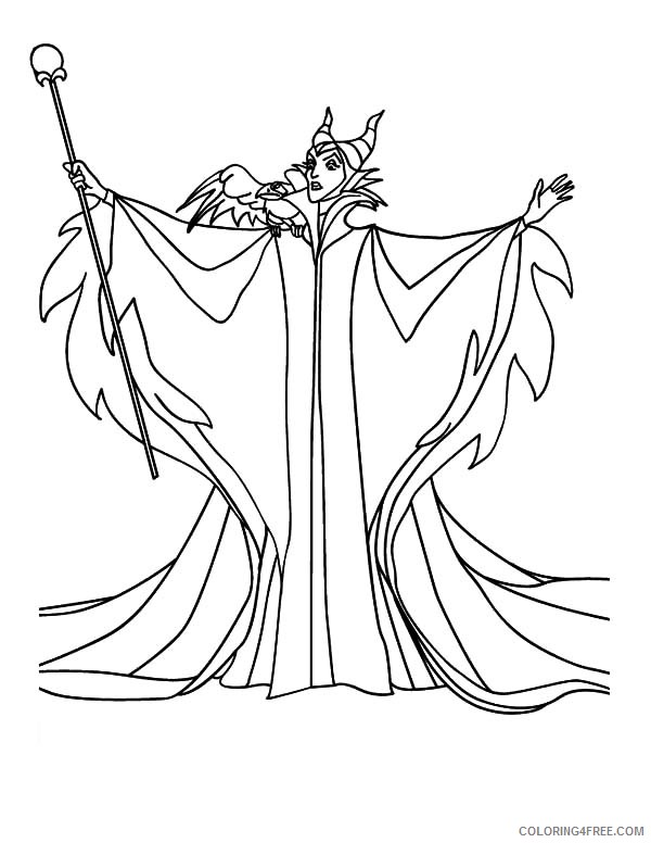 maleficent coloring pages with the magic wand Coloring4free -  Coloring4Free.com