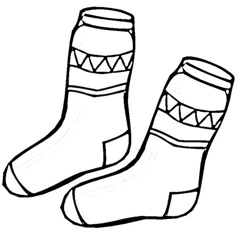 Socks Coloring Page Printable | Socks, Clothing labels, Clothes