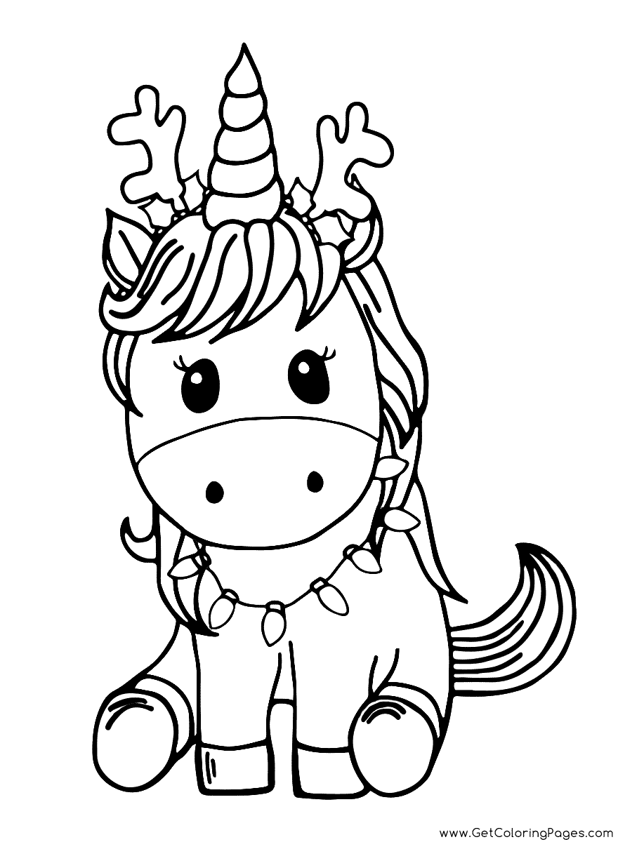 Christmas Unicorn Coloring Pages - Get ...