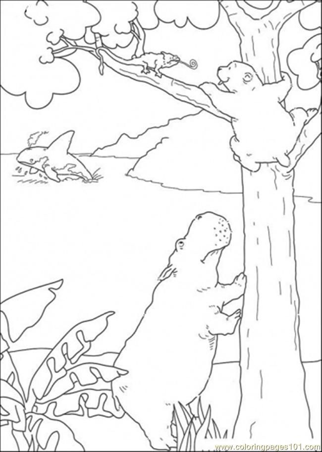Coloring Pages Polar Bear Climbs The Tree (Cartoons > Little Polar 