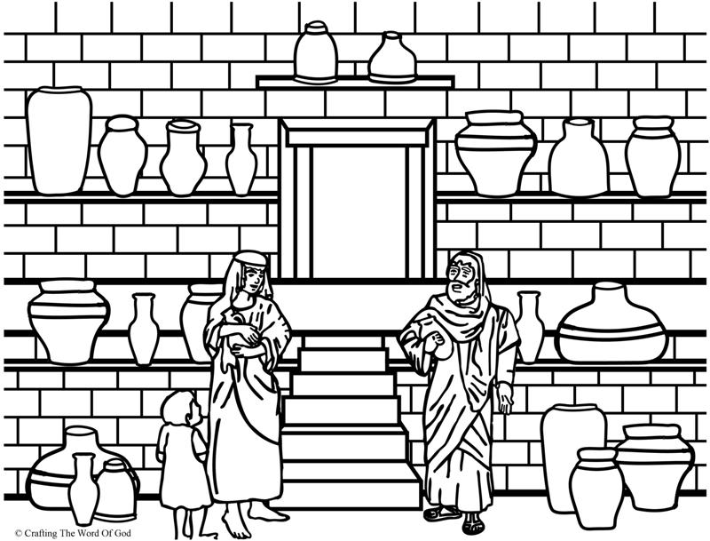 Elisha And The Jar Of Oil- Coloring Page « Crafting The Word Of God