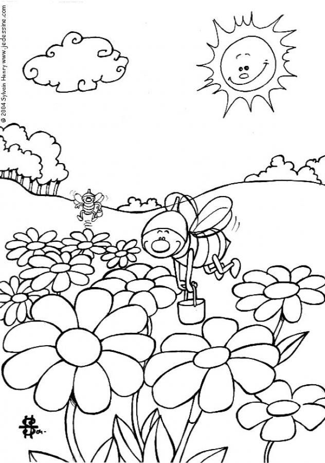 INSECT coloring pages - Funny bees