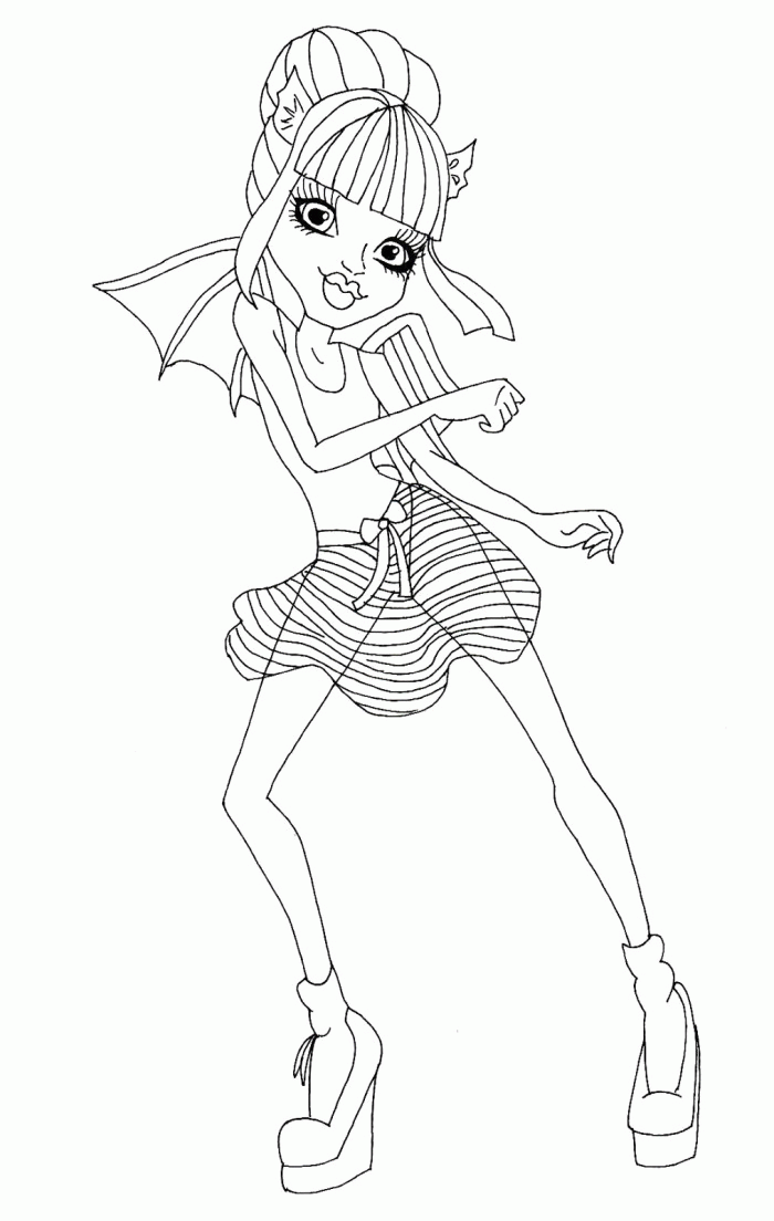 Monster High Rochelle Goyle Dancing Coloring Pages - Monster High 