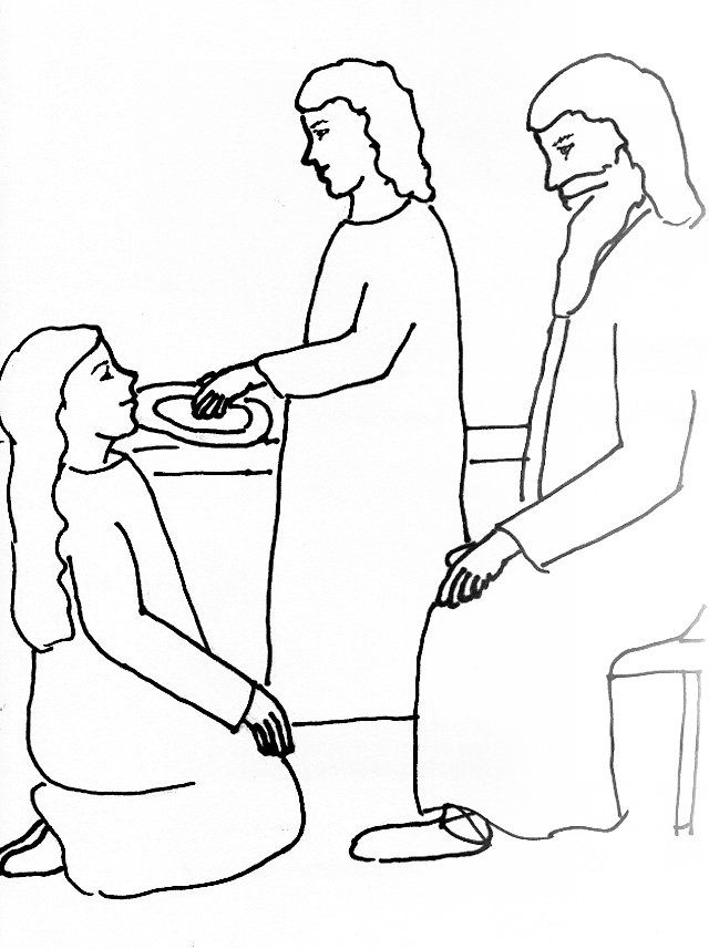 Bible Story Coloring Page for Jesus, Martha and Mary | Free Bible 