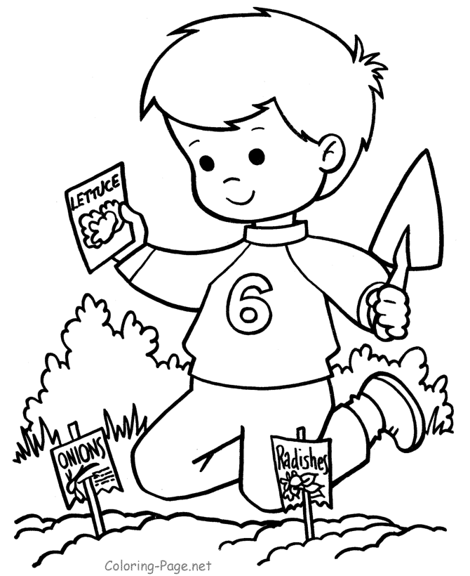 gardener plants the seeds Colouring Pages (page 2)