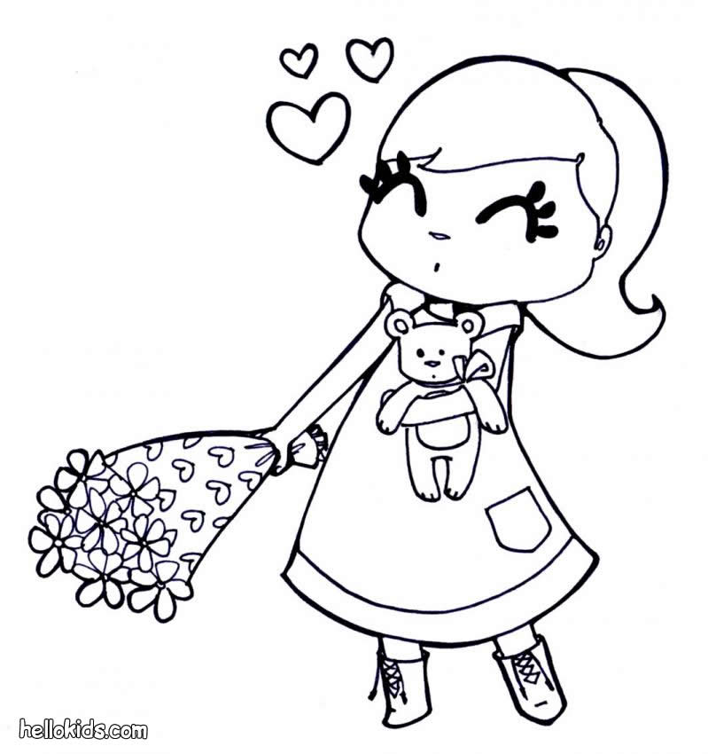 VALENTINE'S DAY coloring pages - Valentines bunch