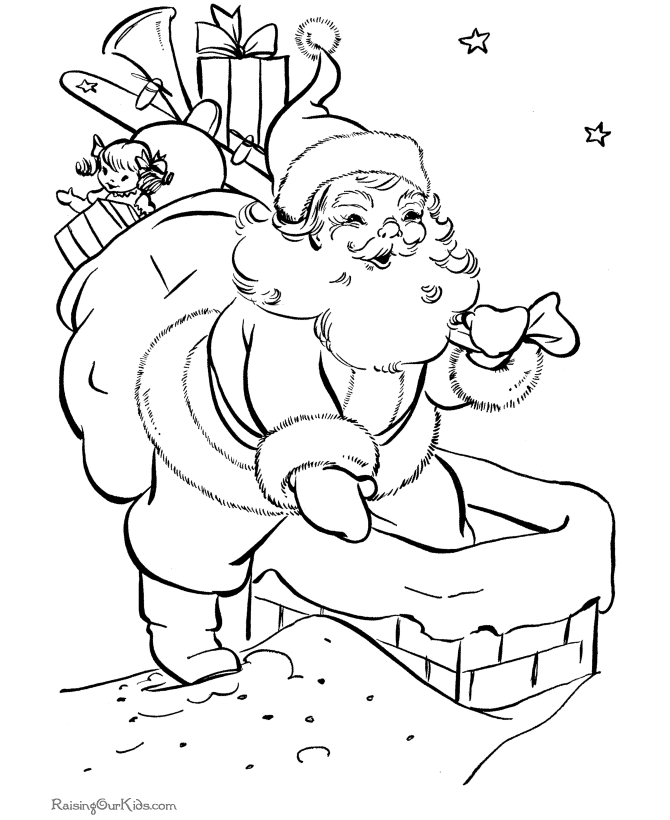 santa delivers the toys christmas coloring pages