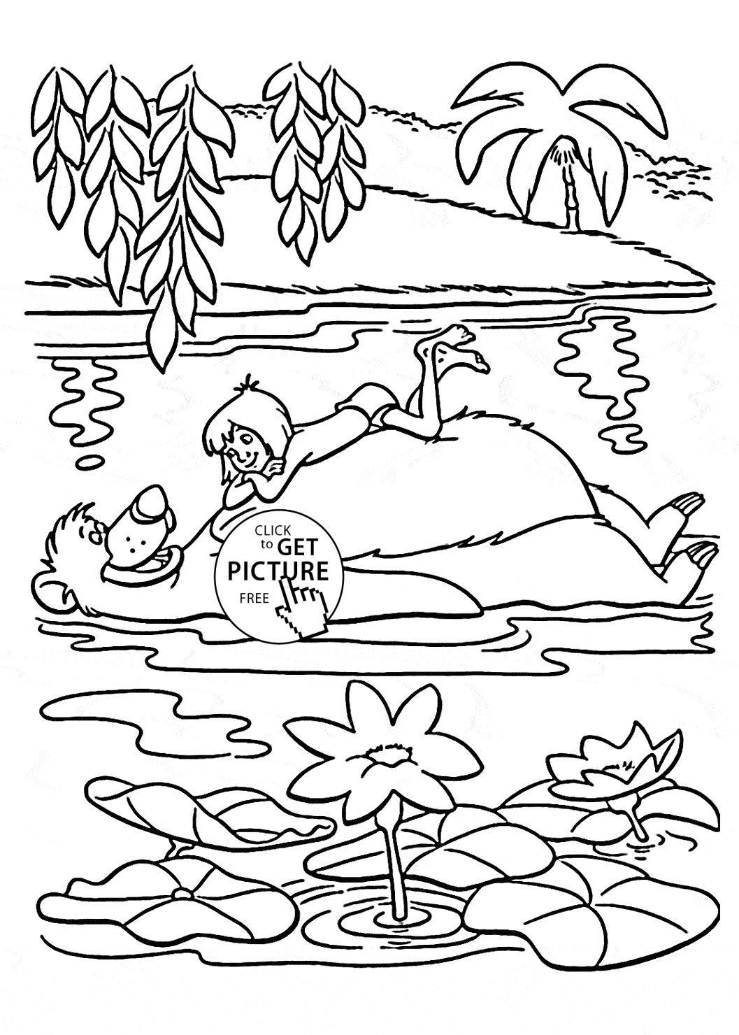 Simple Jungle Coloring Pages Pdf for Adult
