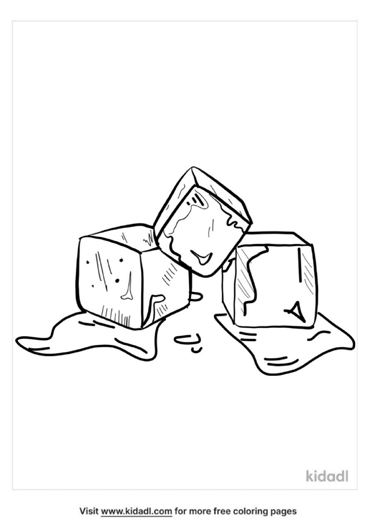 Ice Cube Coloring Pages | Free Food Coloring Pages | Kidadl