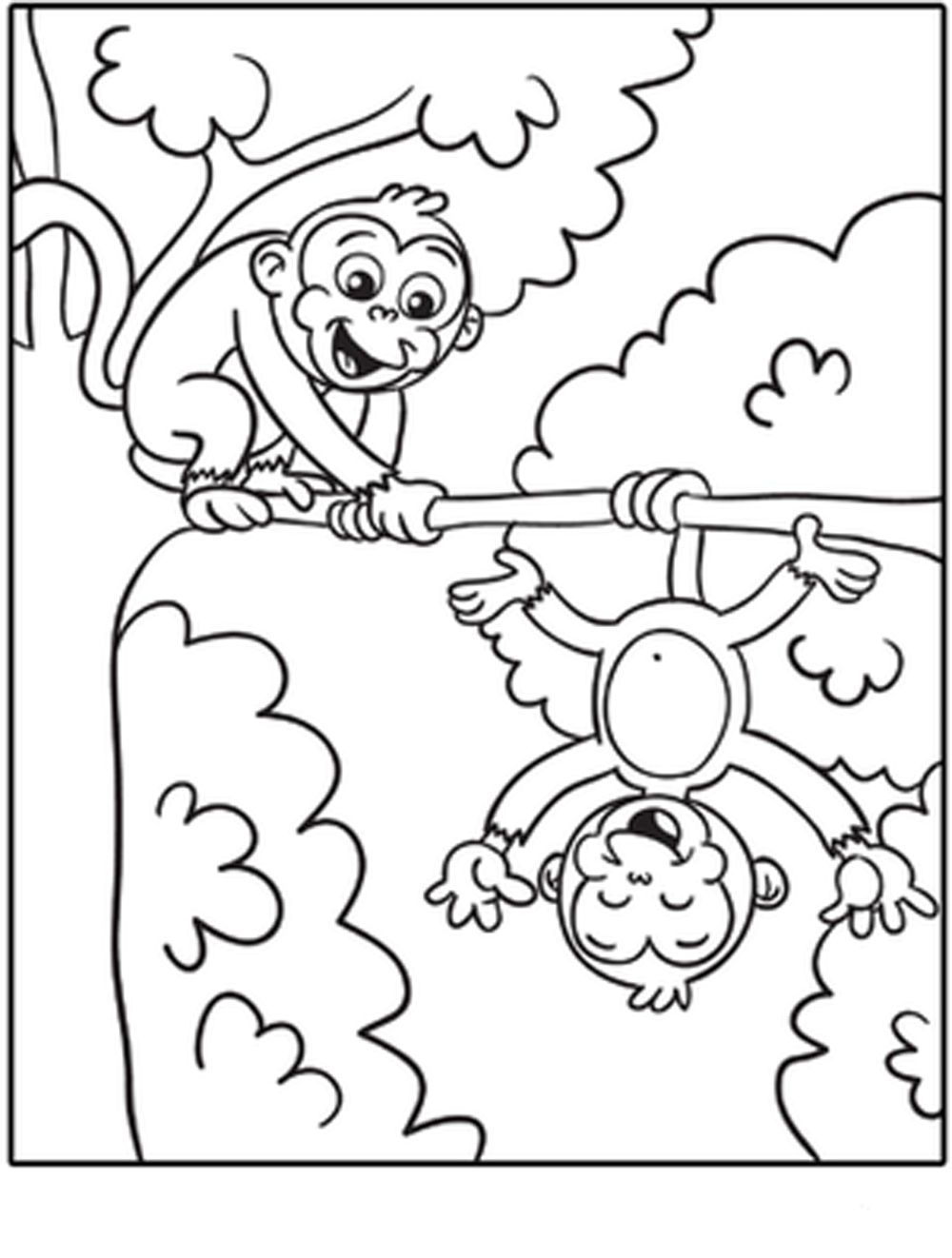 free-monkey-coloring-pages | Free Coloring Pages on Masivy World