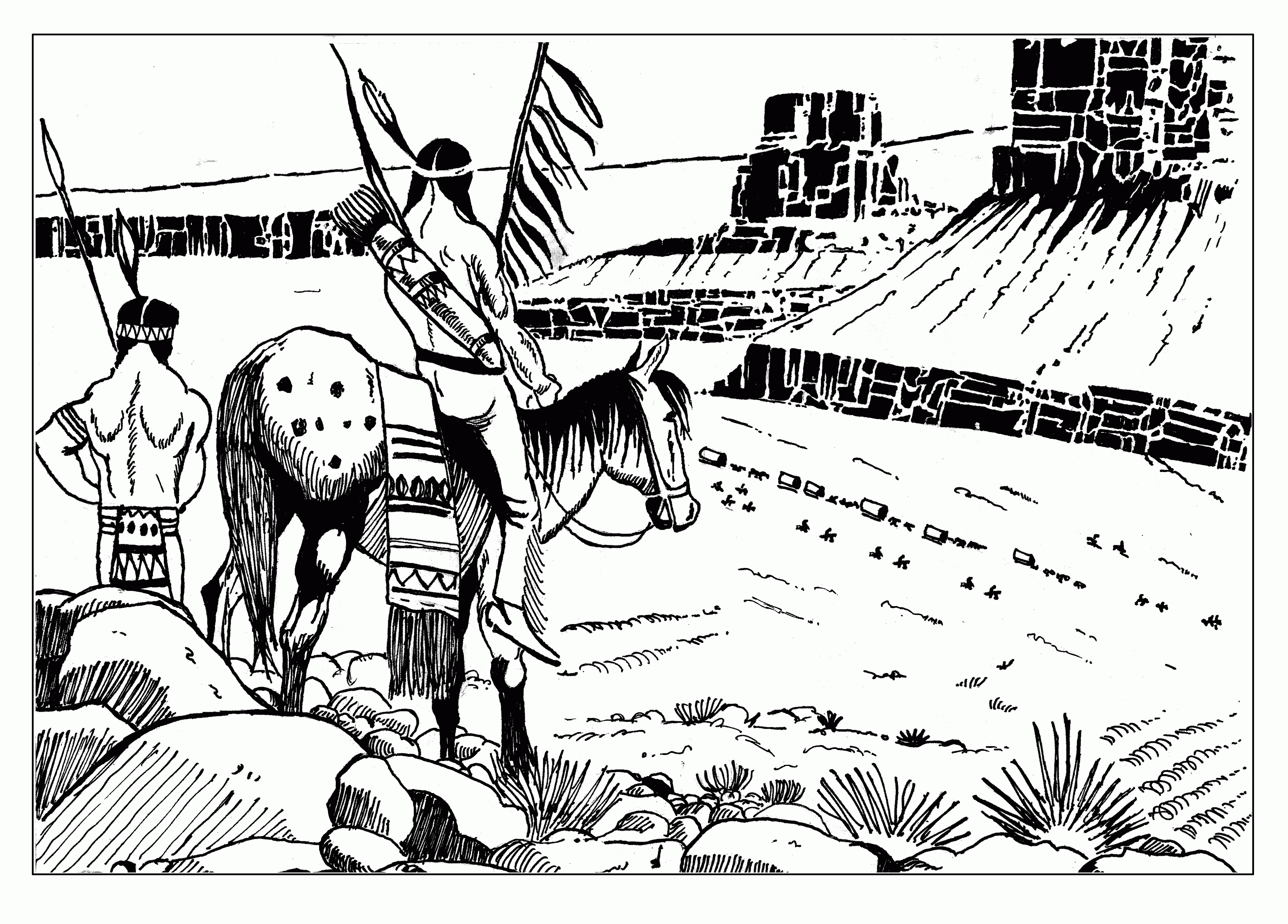 Native American - Coloring Pages for adults