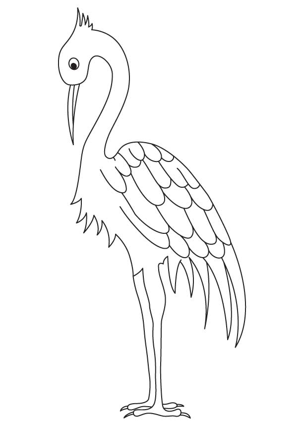 Long legged crane coloring page | Download Free Long legged crane ...