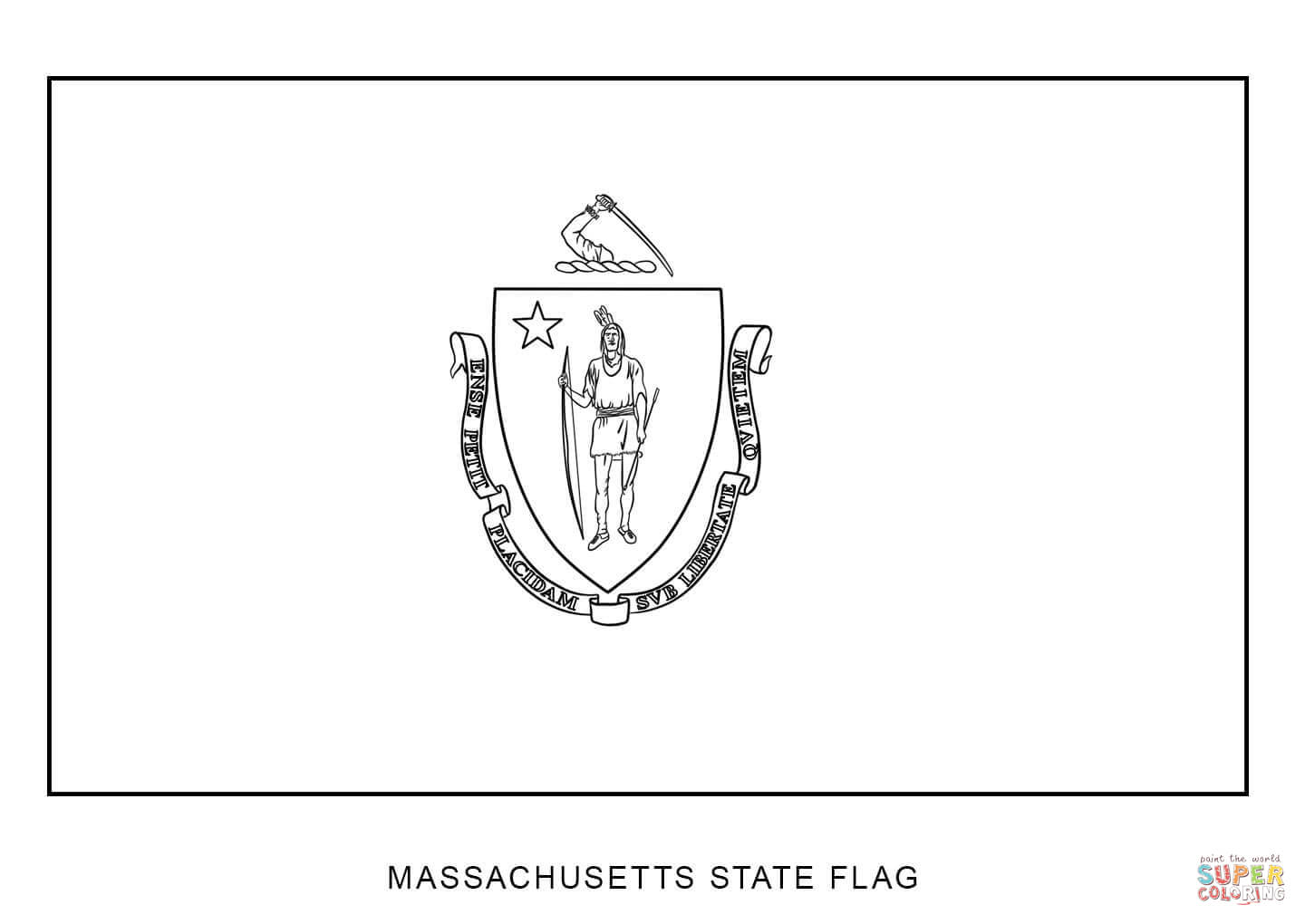 Flag of Massachusetts coloring page | Free Printable Coloring Pages