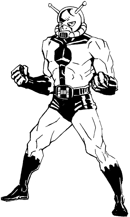 Drawing Ant-Man en la versión comics coloring page