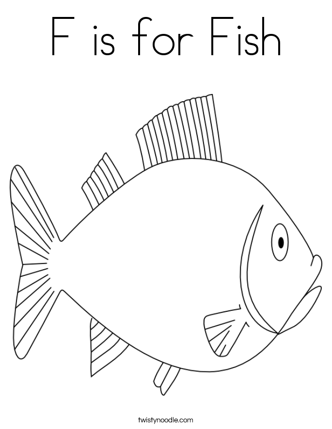 F is for Fish Coloring Page - Twisty Noodle