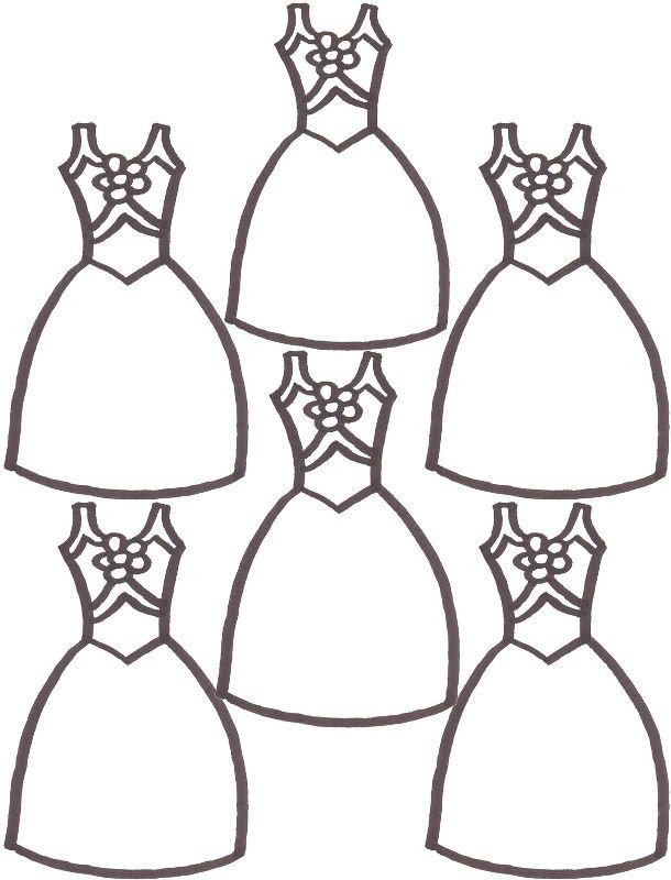 Cute dresses coloring page | Cute pages of KidsColoringPage.org ...