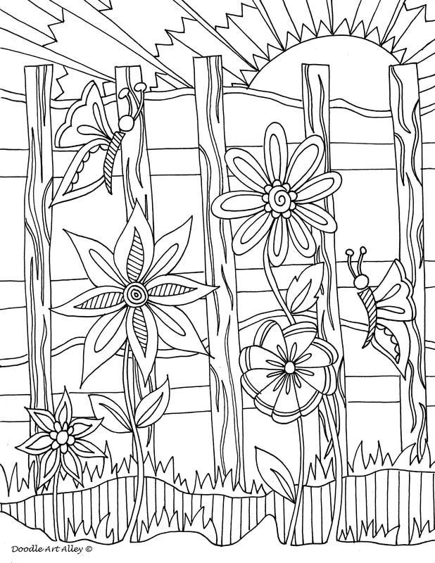 Flower Coloring Pages - DOODLE ART ALLEY