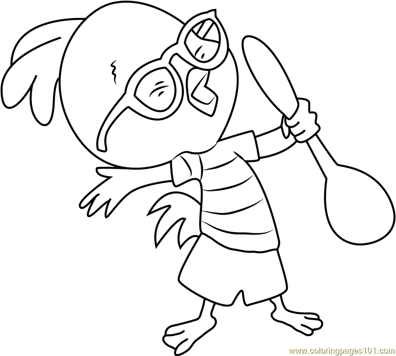 Chicken Little with Spoon Coloring Page - Free Chicken Little ...