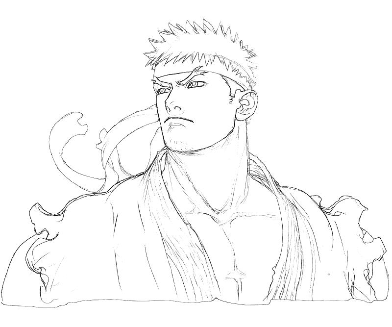Street fighter coloring pages ryu