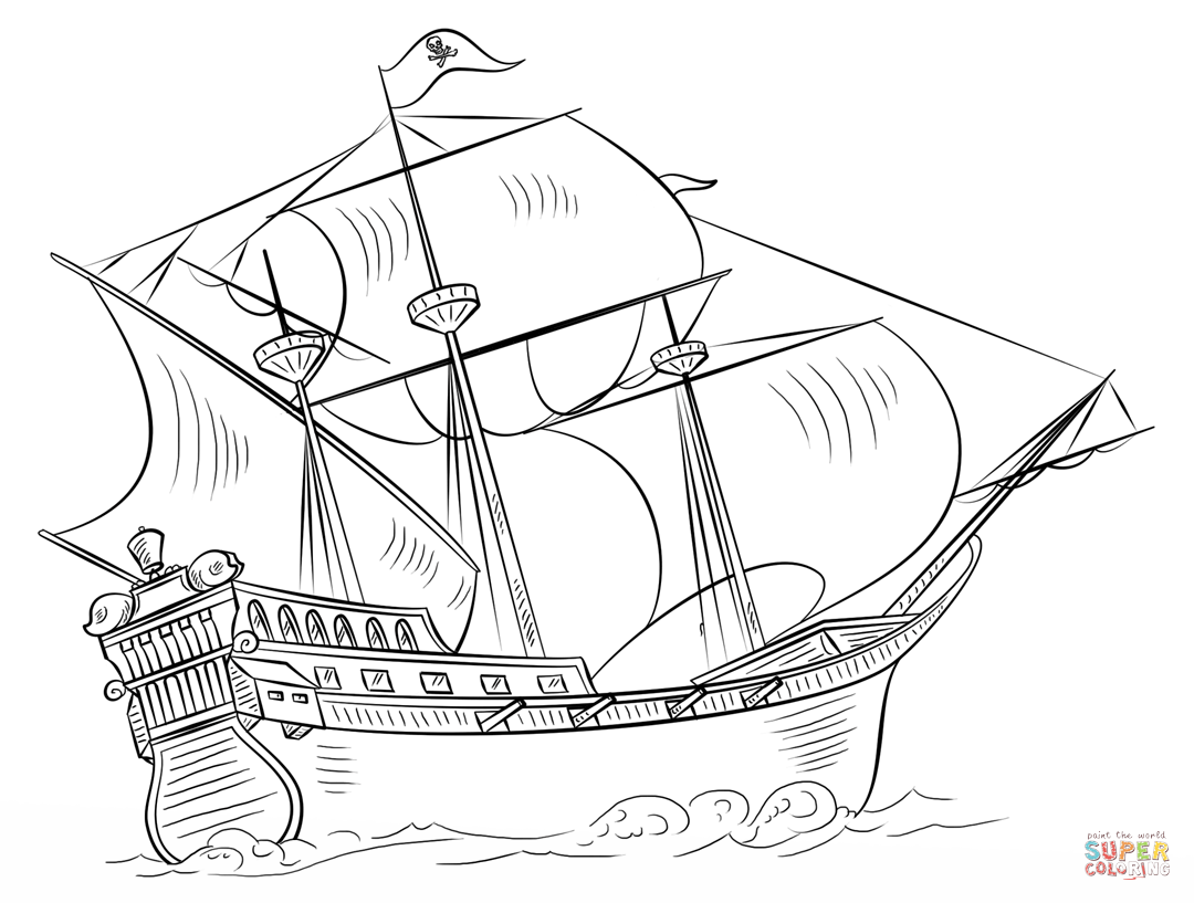 Pirate Ship coloring page | Free Printable Coloring Pages