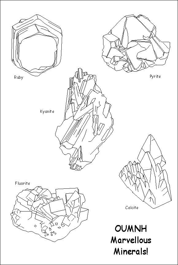 Minerals coloring page