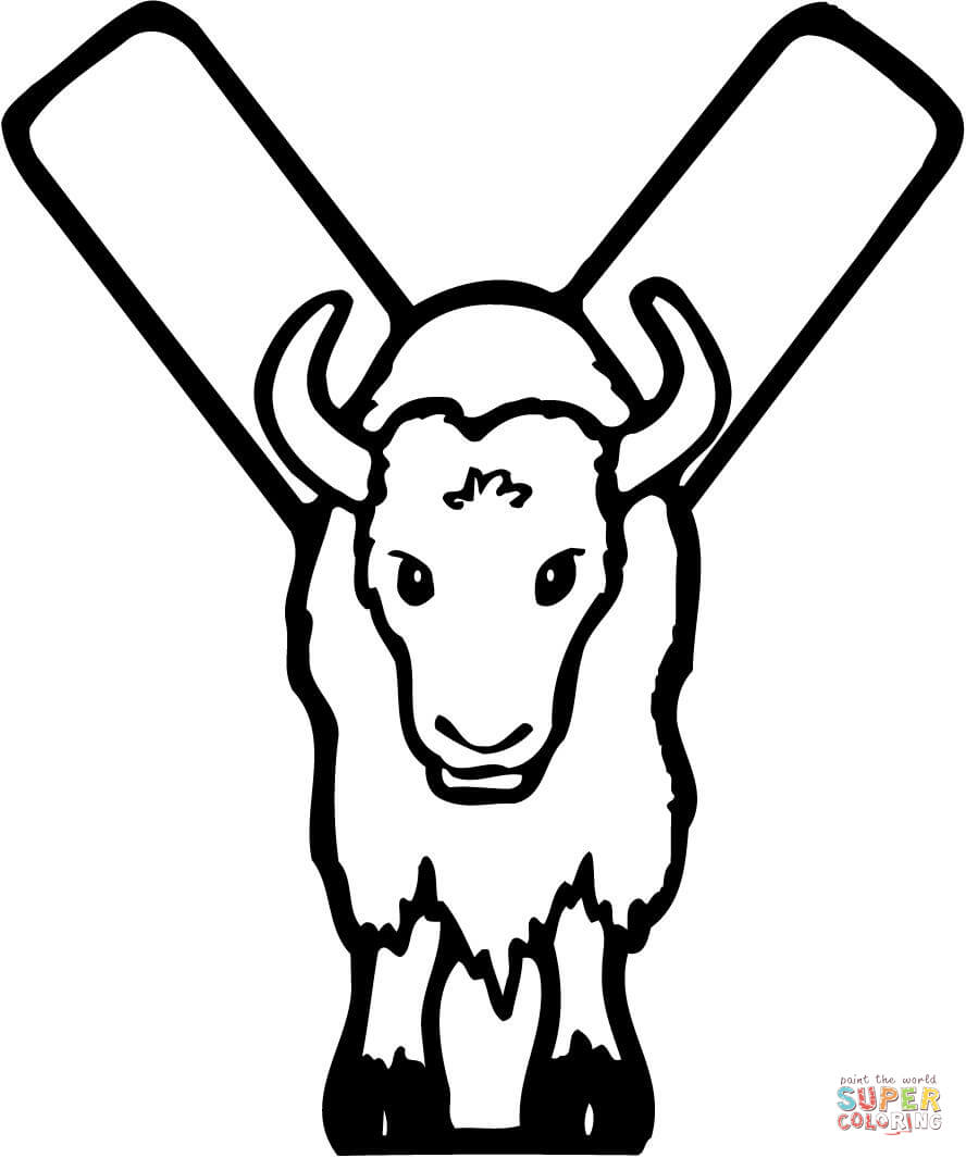 Letter Y is for Yak coloring page | Free Printable Coloring Pages