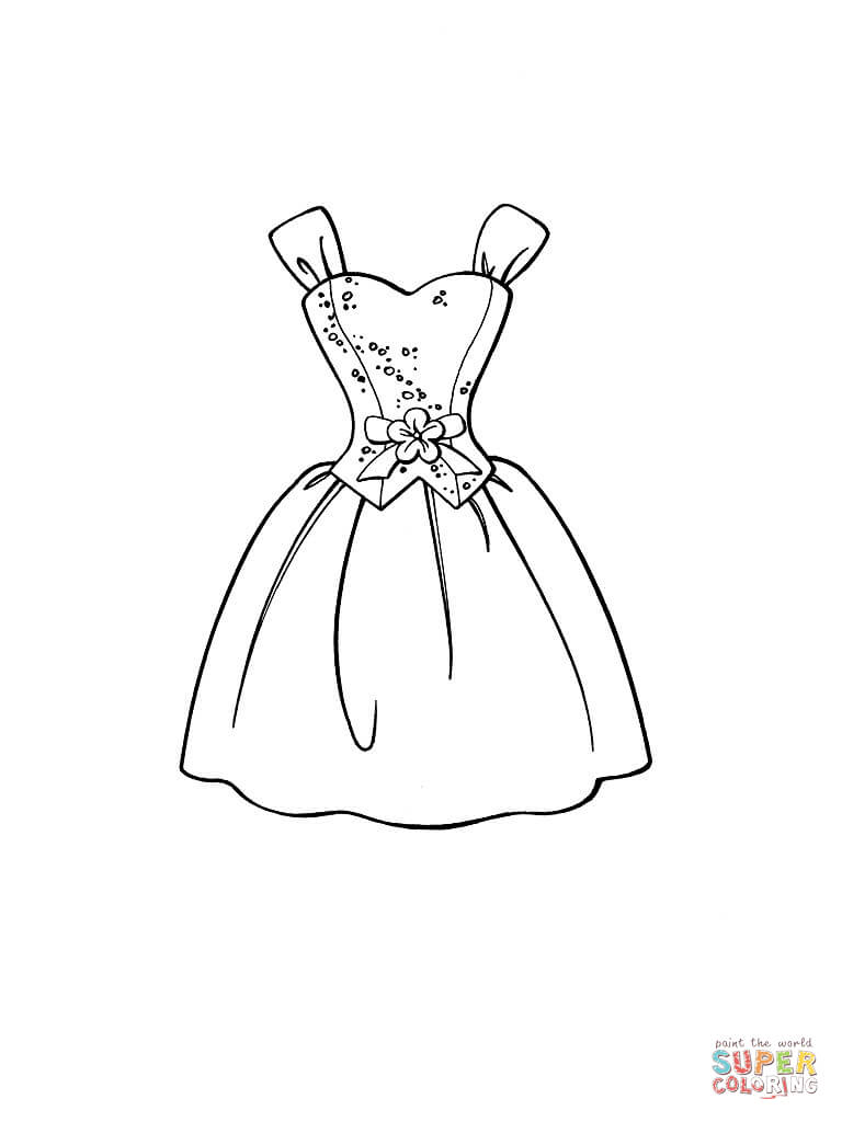 Beautiful Dress coloring page | Free Printable Coloring Pages