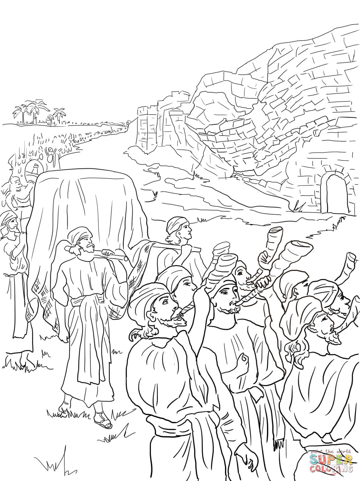 Jericho | The Battle, Bible Coloring Pages and Battle ...