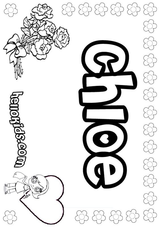 Chloe - Name Coloring Page For Girls