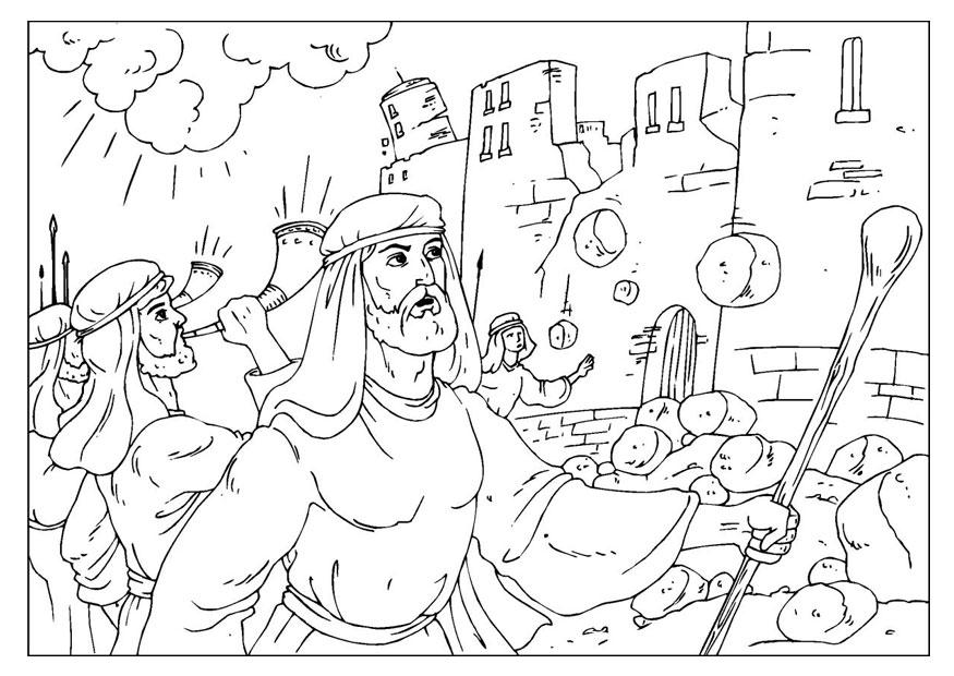 Joshua And The Battle Of Jericho Coloring Page #2764 | Silvana ...