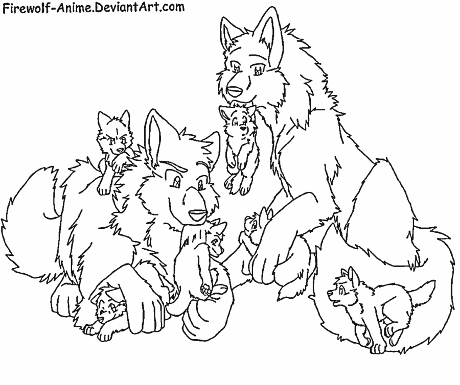 Anime Wolf Pack Coloring Pages - Coloring Home