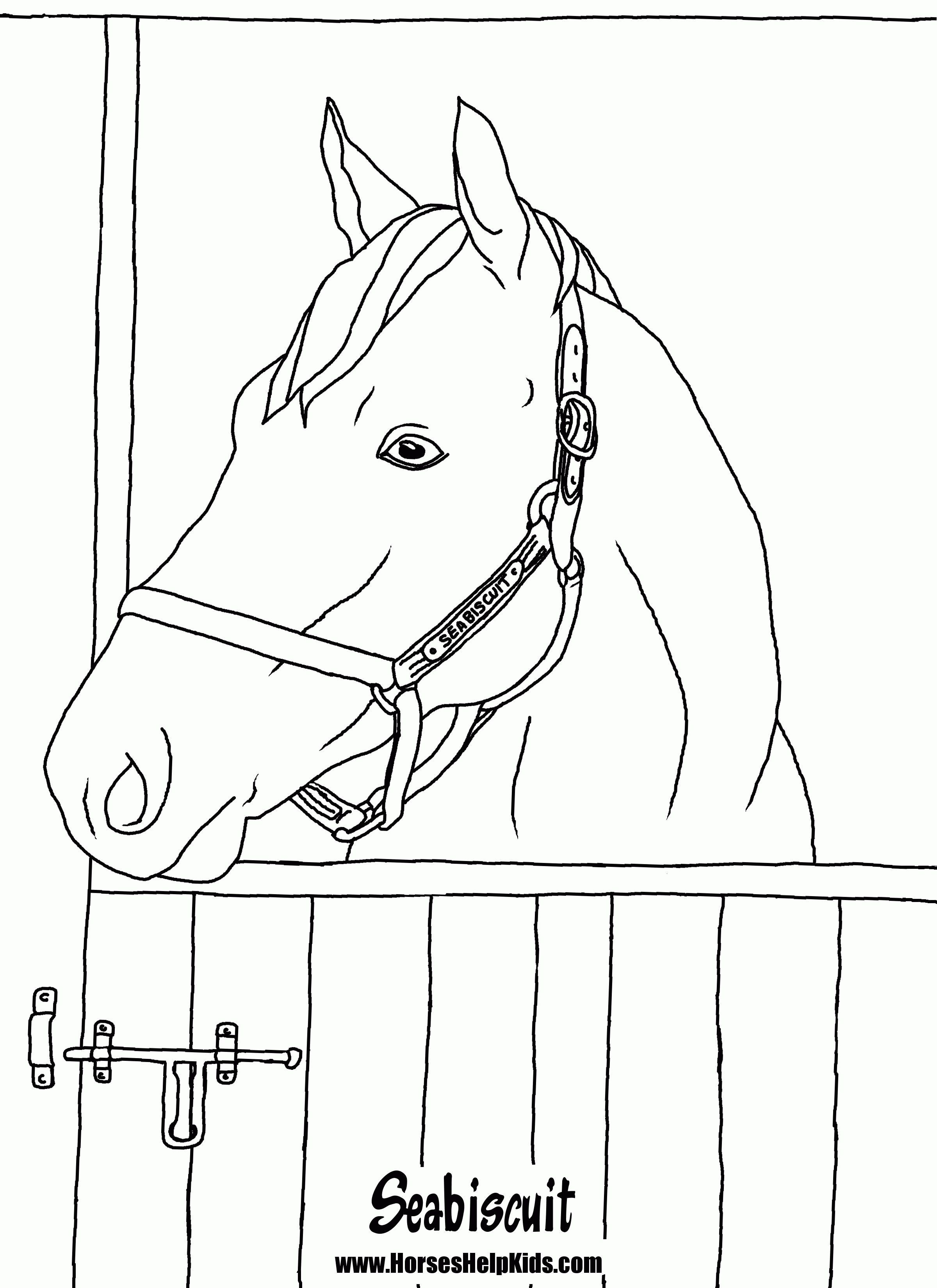 Horses Help Kids - Seabisuit Coloring Page