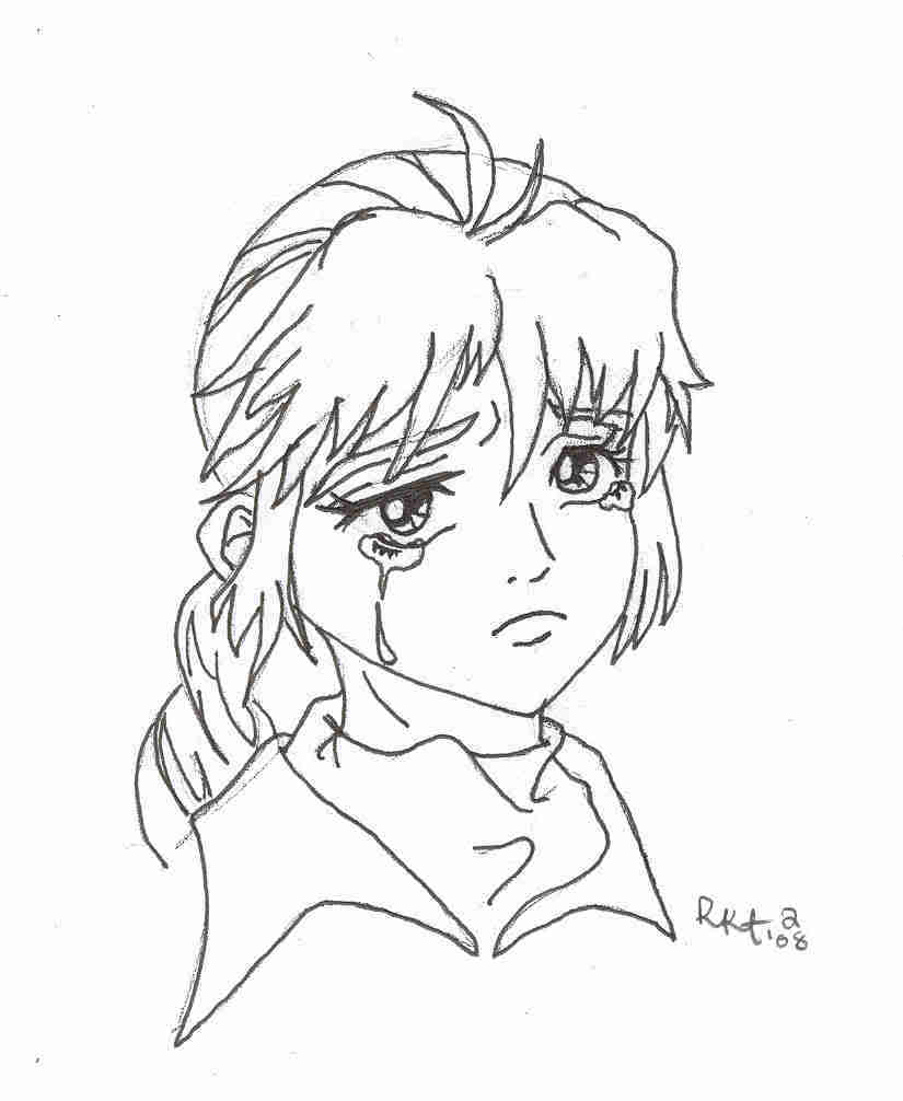 8 Pics of Sad Anime Girls Coloring Pages - Anime Girl Line Art ...