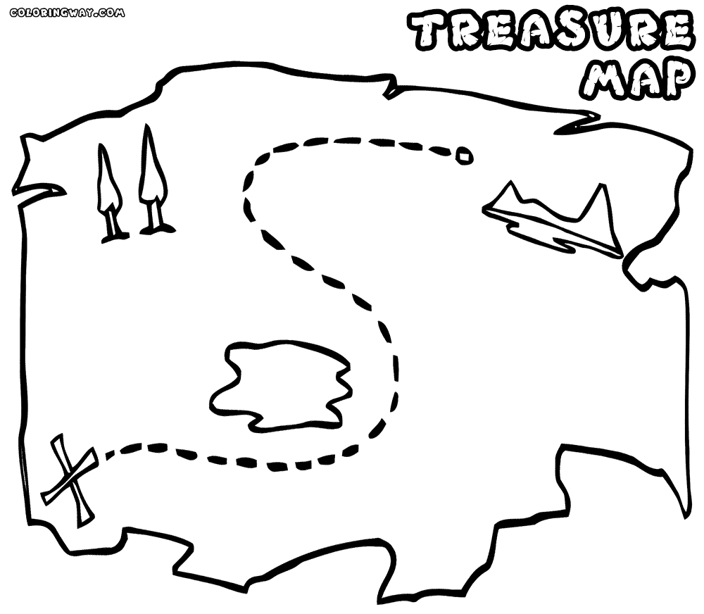 Treasure map coloring pages | Coloring pages to download and print