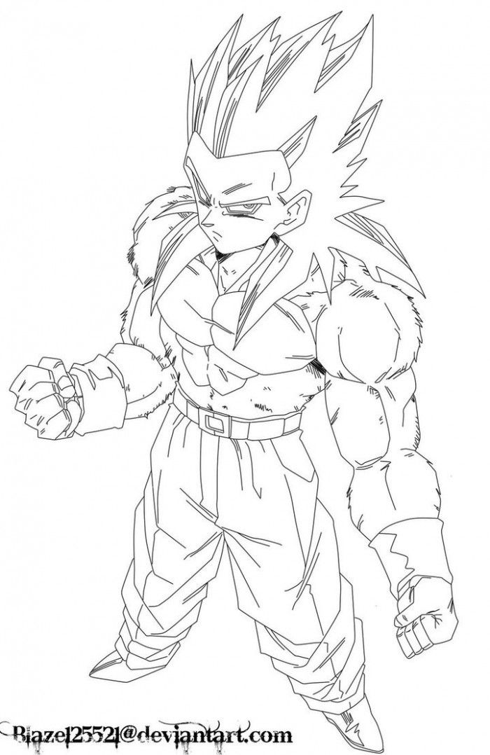 Goku Ssj4 - Coloring Pages for Kids and for Adults