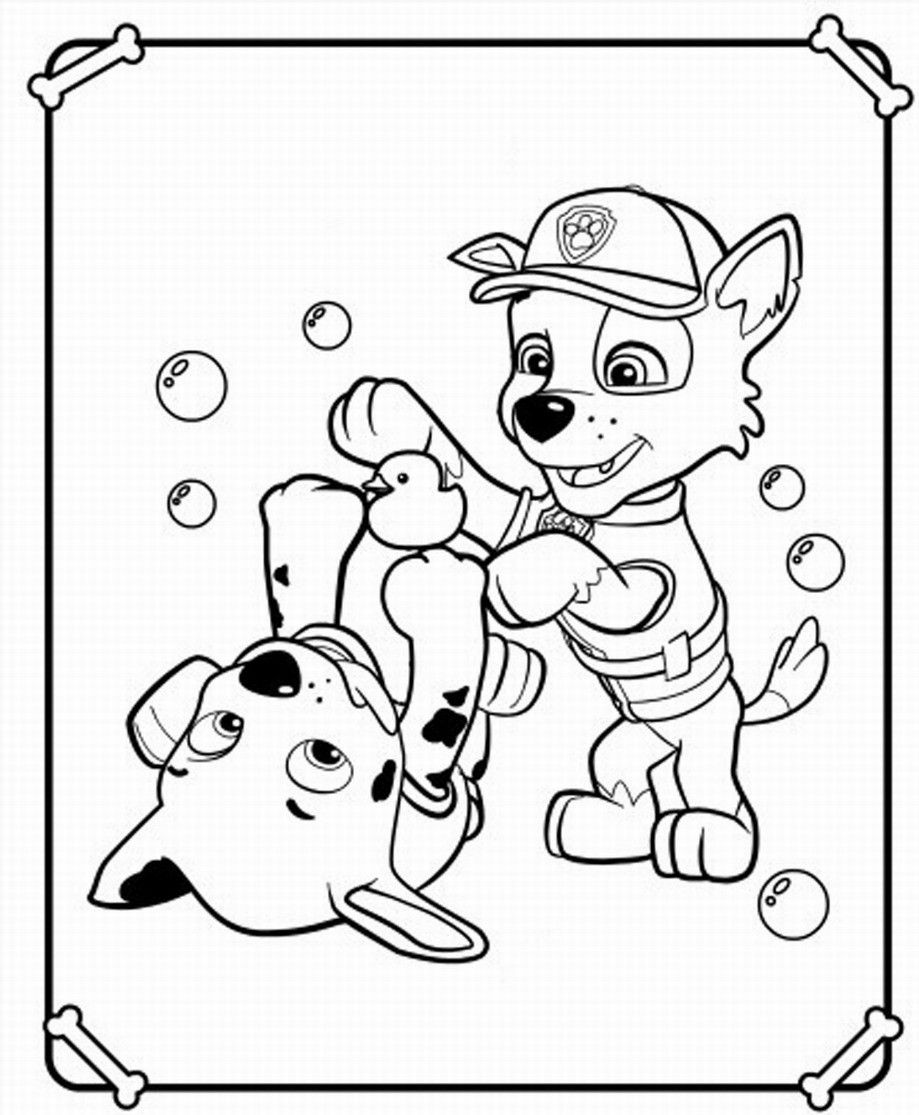 Paw Patrol Coloring Pages Rubble - Coloring