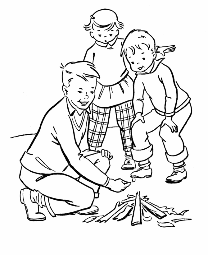 family camping Colouring Pages