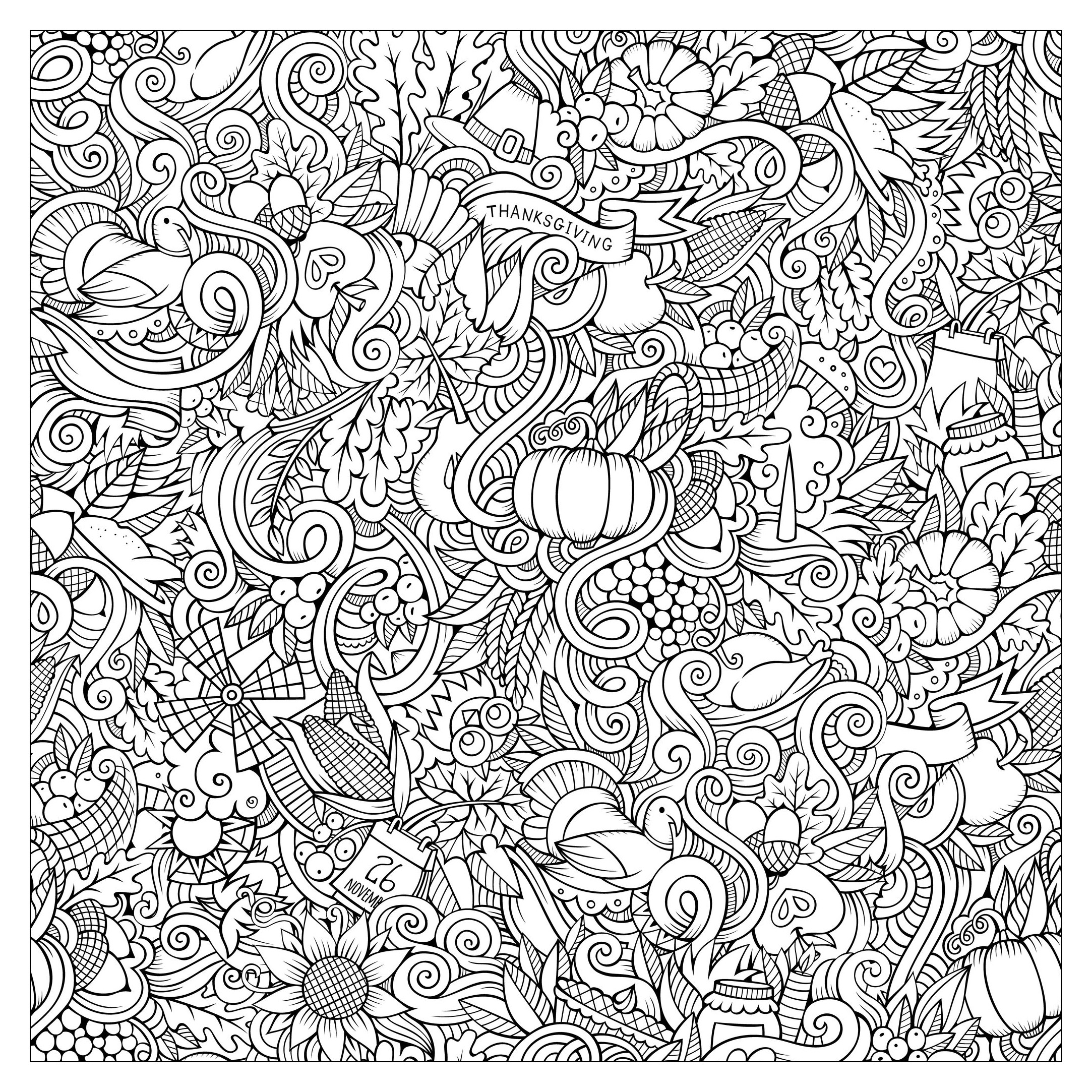 Thanksgiving Coloring Pages For Adults - Coloring Home