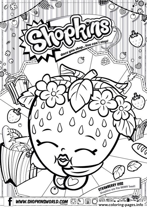 Print shopkins strawberry kiss Coloring pages