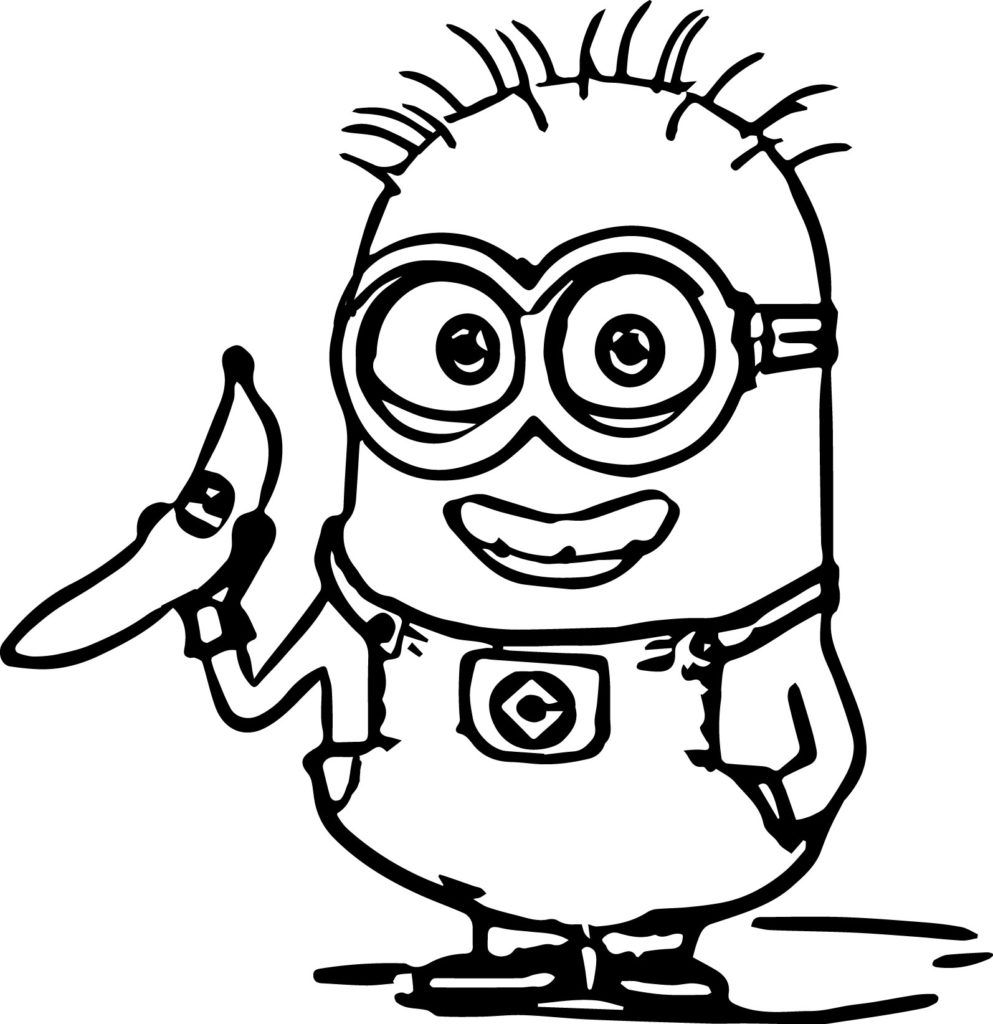 Minions coloring pages with banana - ColoringStar
