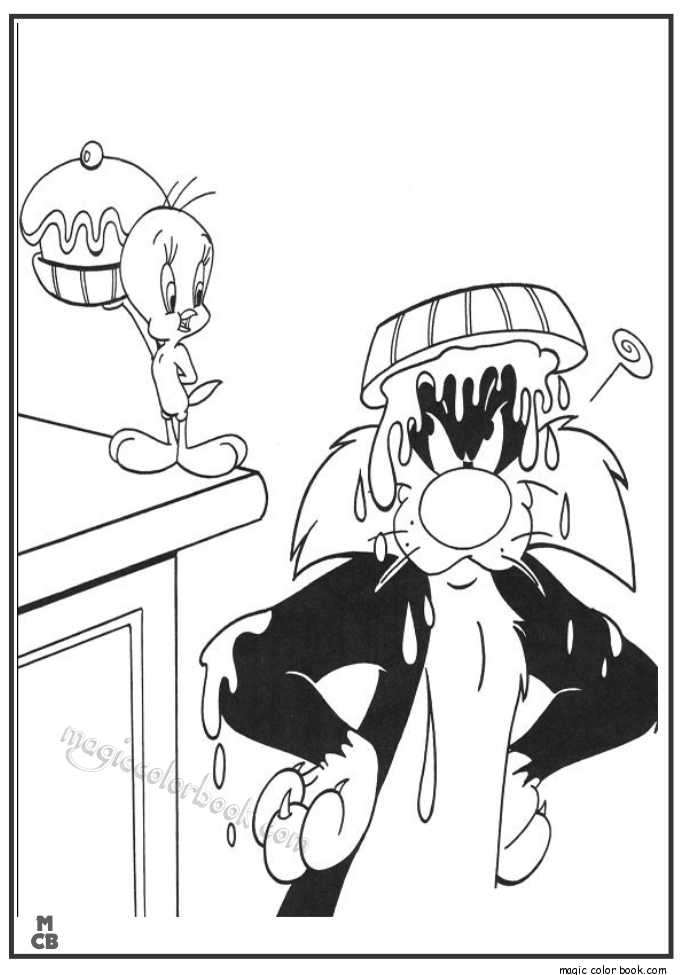 magic tweety and the bird Sylvester coloring pages Archives ...