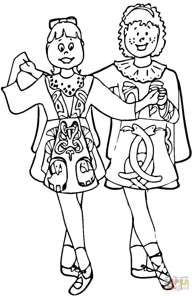Irish Dance Coloring Pages Free - Coloring Home