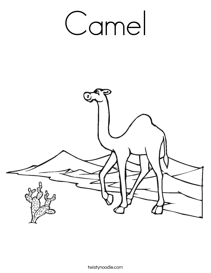 Camel Coloring Pages In Desert | Coloring.Cosplaypic.com
